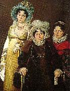 Sir David Wilkie mme morel de tangry and her daughters oil on canvas